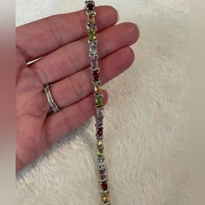 Vintage sterling silver and gemstone bracelet